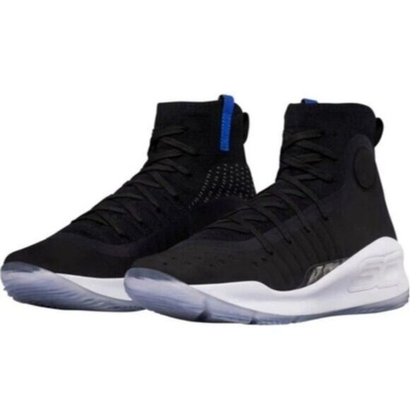 UNDER ARMOUR Curry 4 Basketball Athletic Shoes Black Youth Sz 6.5 - Picture 1 of 14